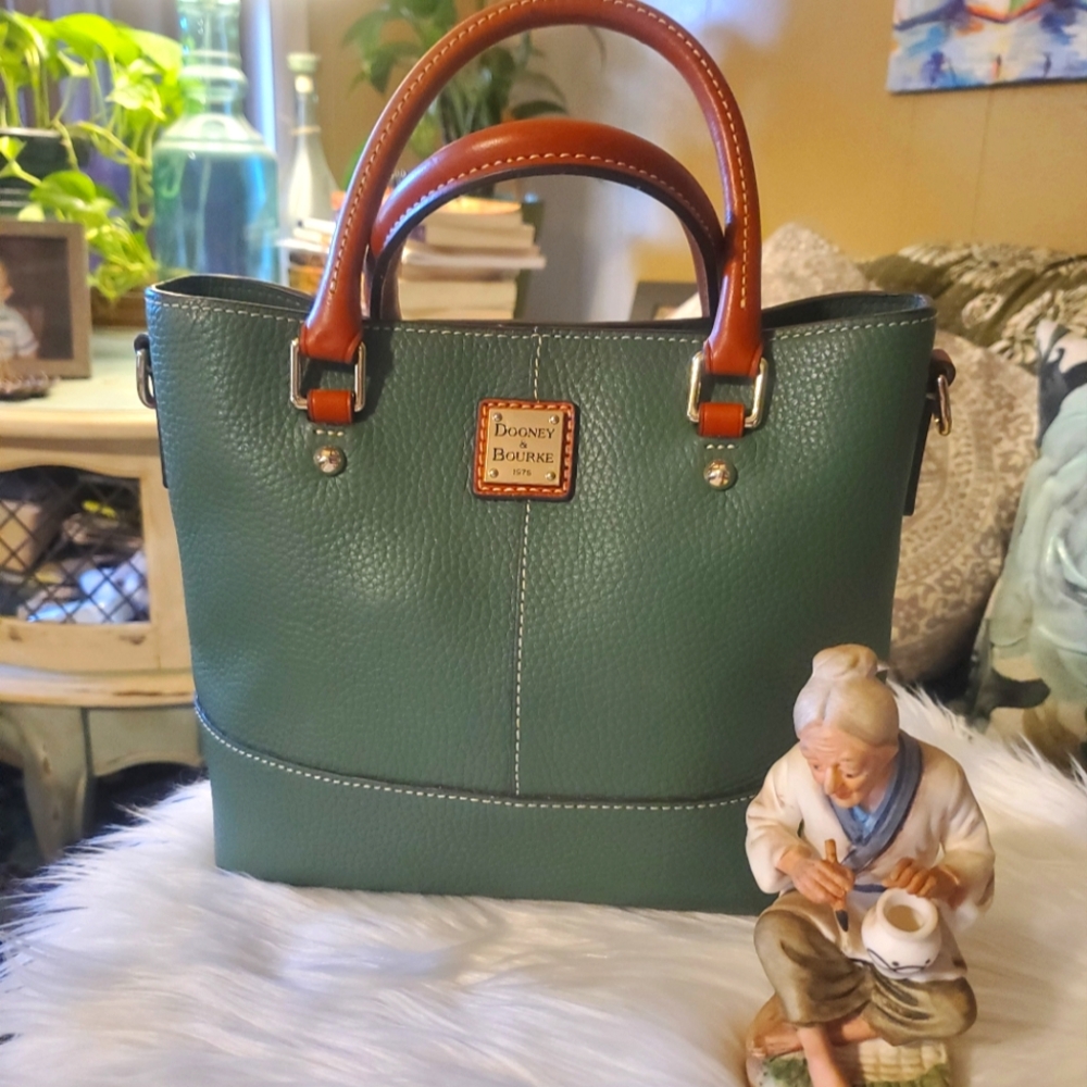 Gorgeous Dark Green Dooney & Bourke Pebble Mini Chelsea Shopper